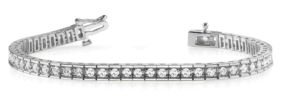 14K White Gold Lab Diamond In-Line Tennis Bracelet