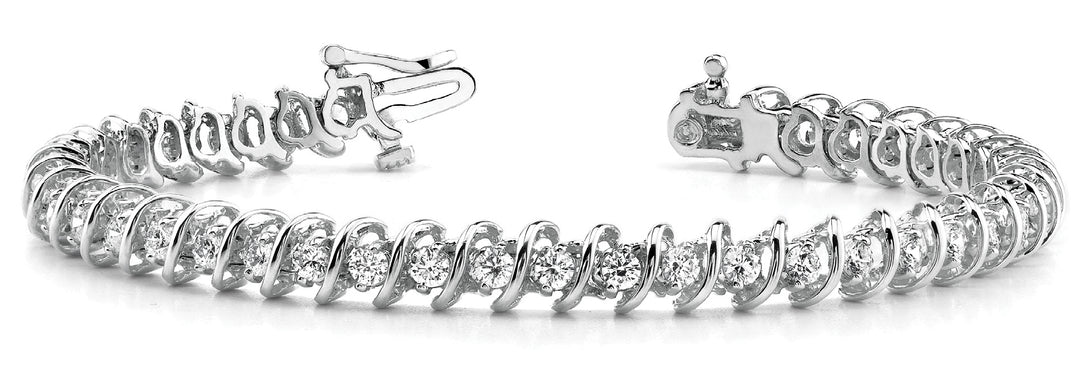 Platinum White Diamond In-Line Fashion Bracelet