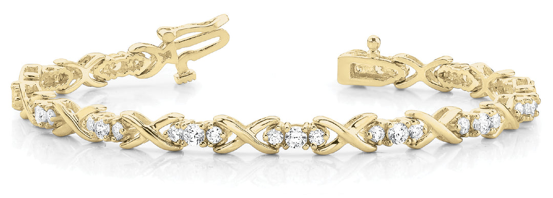 18K Yellow Gold Diamond XO Bracelet