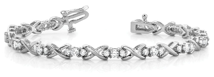 18K White Gold Diamond XO Bracelet