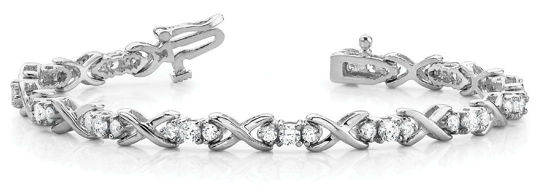 Platinum 2ctw Round Diamond In-Line Bracelet