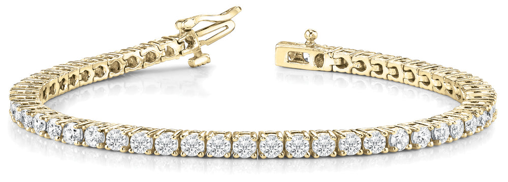 Yellow Gold 10.4 CT Lab Diamond Tennis Bracelet
