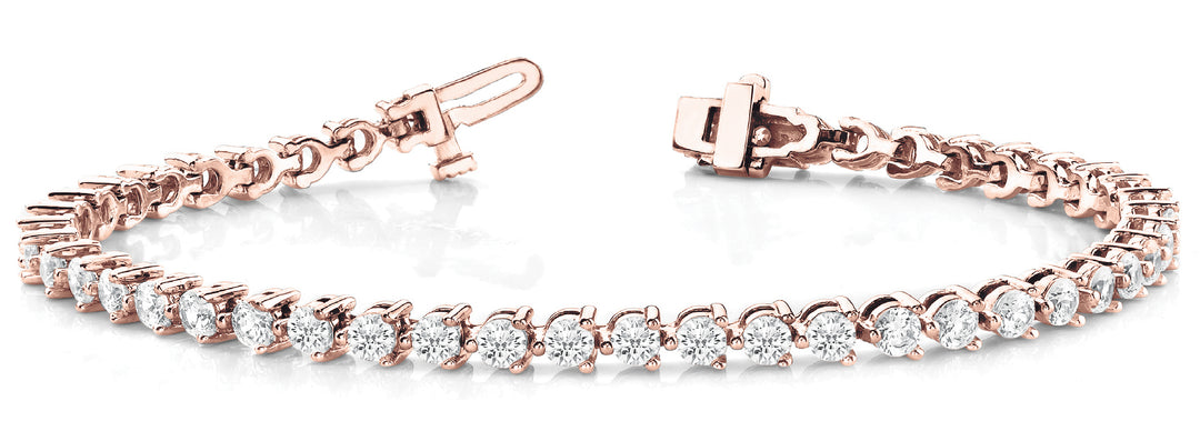 Rose Gold Lab Diamond In-Line Tennis Bracelet