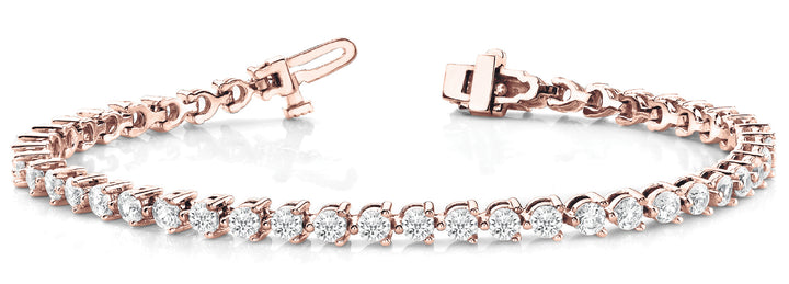 Rose Gold Lab Diamond In-Line Tennis Bracelet
