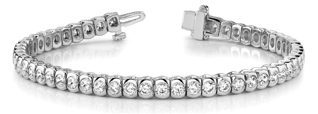 White Platinum 68-Diamond Inline Bezel Bracelet