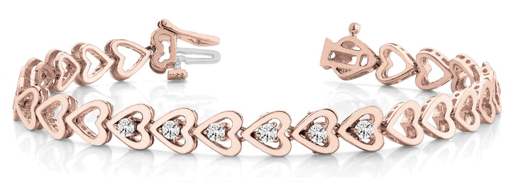 14K Rose Gold Lab Diamond Inline Bracelet