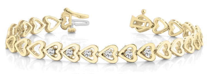 18K Yellow Gold 1/4 CT Diamond Line Bracelet