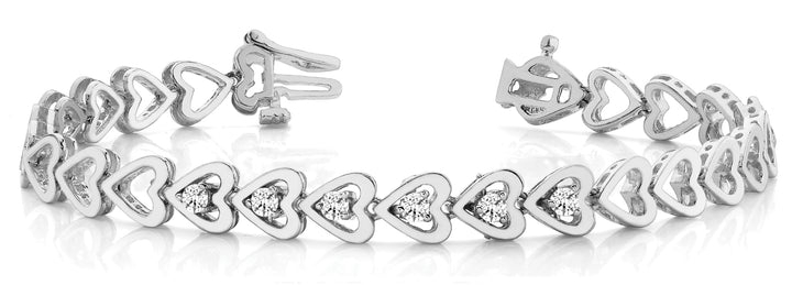 White Platinum 6-Diamond Inline Bracelet