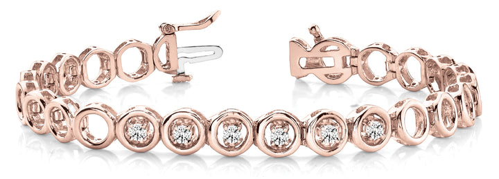 18K Rose Gold 1/4 CT Diamond Line Bracelet