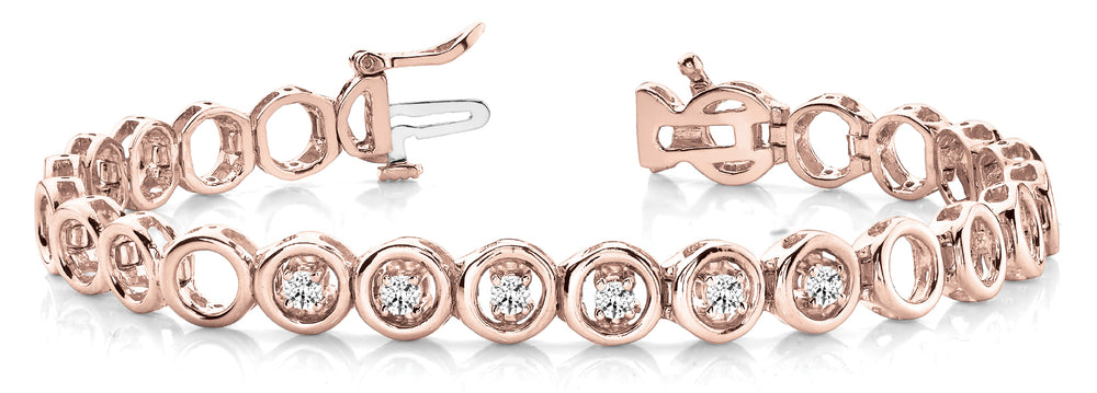 Rose Gold Lab Diamond In-Line Tennis Bracelet