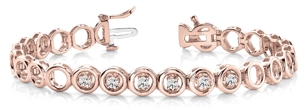 Rose Gold Lab Diamond In-Line Tennis Bracelet