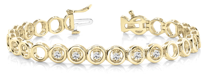 Yellow Gold Lab Diamond In-Line Tennis Bracelet