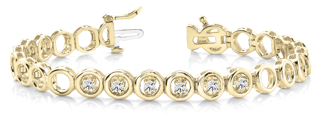 18K Yellow Gold 1/4 CT Diamond Line Bracelet