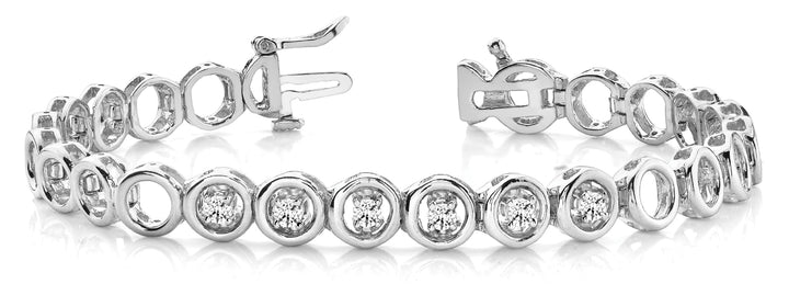 White Gold Lab Diamond In-Line Tennis Bracelet