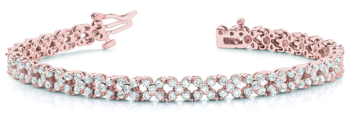 Rose Gold 5 Stone Diamond Link Bracelet