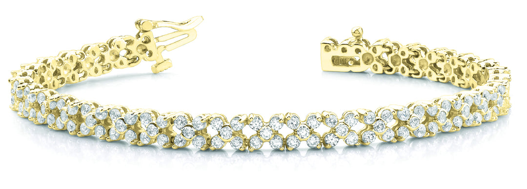 18K Yellow Gold Round Diamond Fashion Bracelet