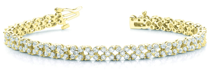 18K Yellow Gold Round Diamond Fashion Bracelet