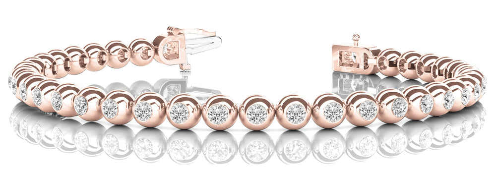 18K Rose Gold Lab Diamond Bezel Bracelet