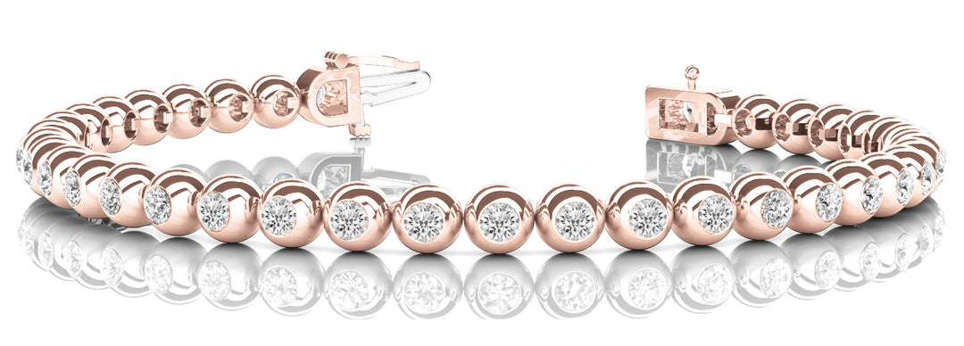 Rose Gold Lab Diamond Bezel In Line Bracelet