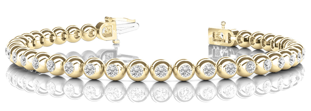 14K Yellow Gold Diamond Bezel Bracelet