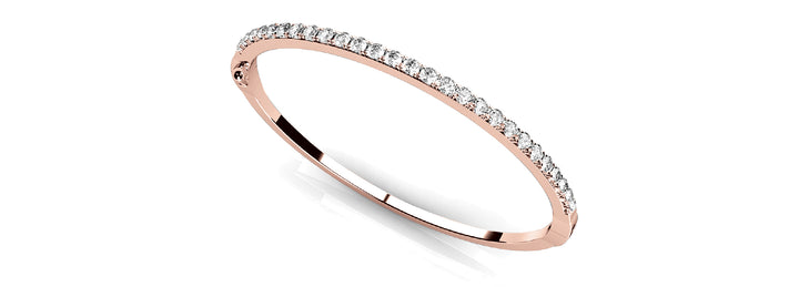 14K Rose Gold Diamond Bangle Bracelet