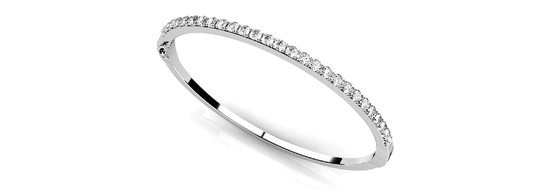 Lab Diamond Round Bangle Bracelet