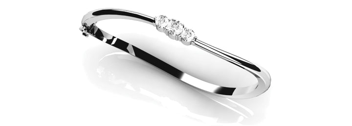 White 14K Gold Diamond Bangle