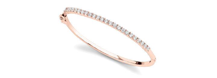 Rose Gold Diamond Bangle | 27 Lab Stones