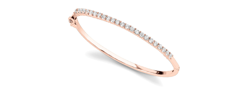 Rose Gold Diamond Bangle | 27 Lab Stones
