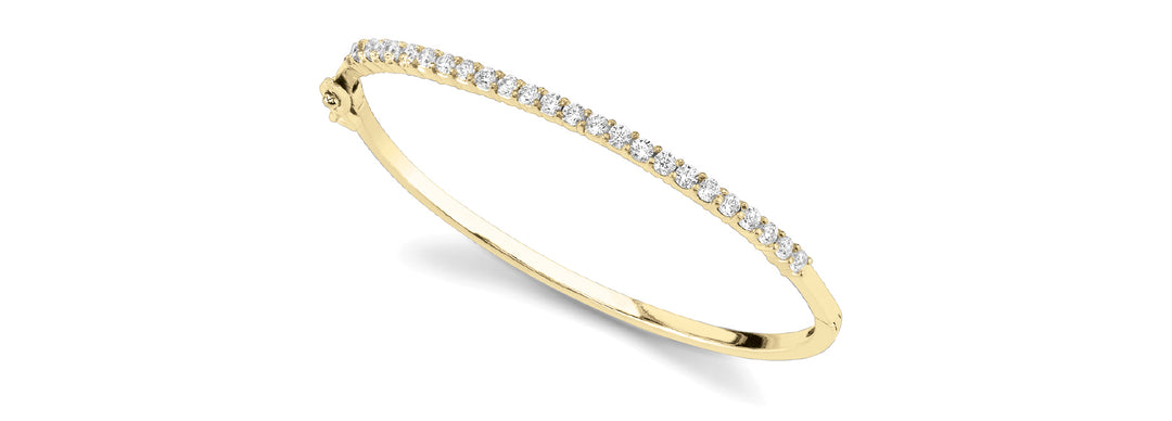 14K Yellow Gold Diamond Bangle