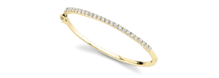 18K Yellow Gold Diamond Fashion Bangle
