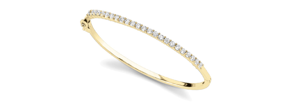14K Yellow Gold Diamond Bangle