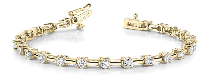 18K Yellow Gold Round Diamond Fashion Bracelet