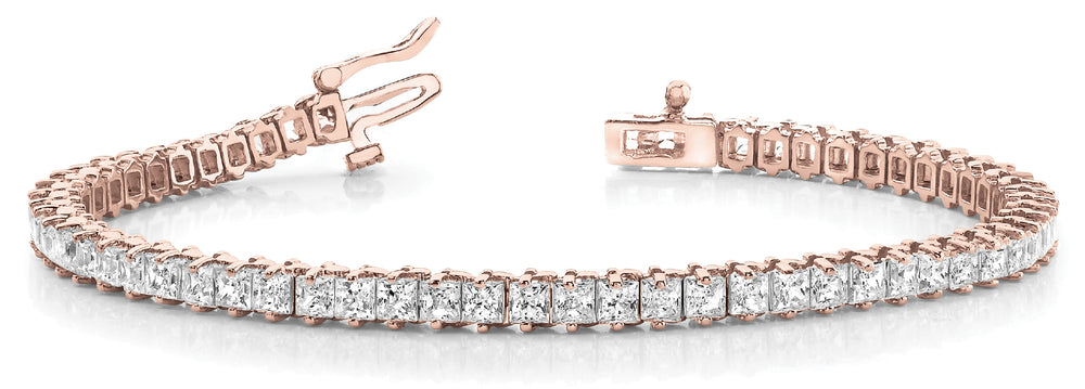 18K Rose Gold Square Diamond Tennis Bracelet