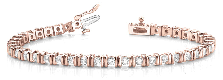 18K Rose Gold 3.20ctw Diamond Line Bracelet