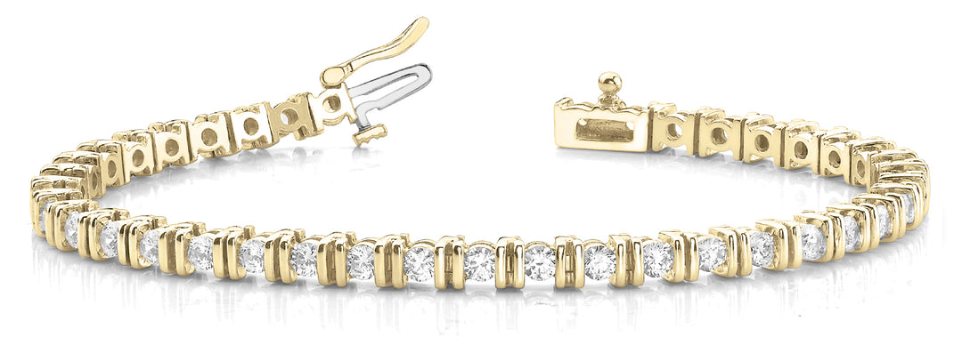 18K Yellow Gold Lab Diamond In-Line Bar Bracelet