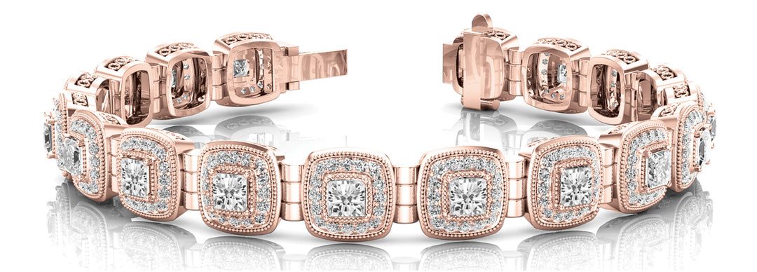 18K Rose Gold Multi-Diamond Fashion Bracelet
