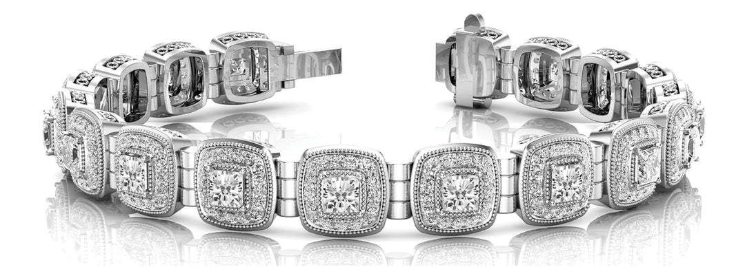 Platinum Multi-Diamond Fashion Tennis Bracelet