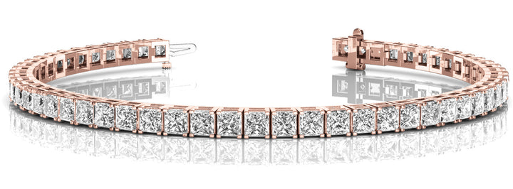 52 Diamond 18K Rose Gold In Line Prong Bracelet