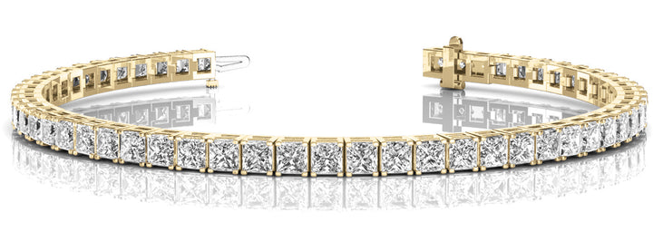 Yellow Gold 52 Diamond In Line Prong Bracelet