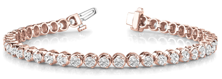 Rose Gold Diamond In Line Illusion Bracelet