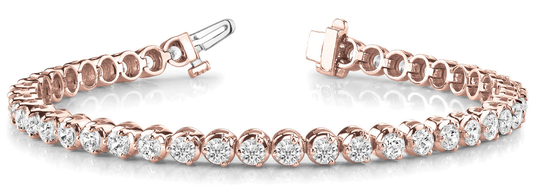 14K Rose Gold Diamond In-Line Illusion Bracelet