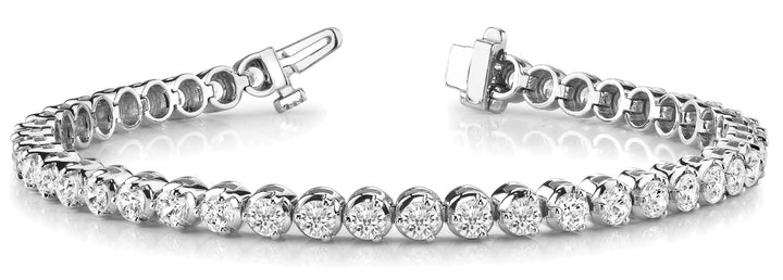 White 14K Gold Diamond Illusion Bracelet