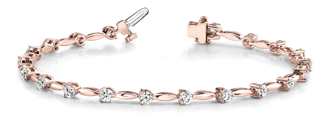 Rose Gold Diamond Fashion Bracelet | 24 Stones
