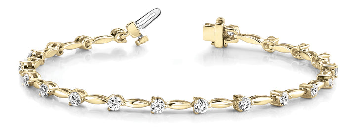 18K Yellow Gold 1ctw Round Diamond Fashion Bracelet