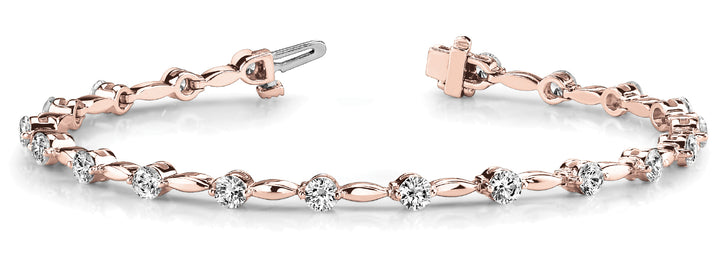 Rose Gold Lab Diamond Fashion Tennis Bracelet