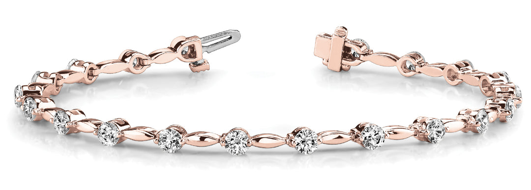Rose Gold Lab Diamond Fashion Tennis Bracelet