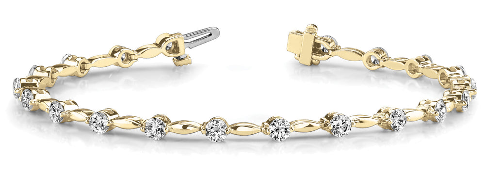 14K Yellow Gold Diamond Fashion Bracelet