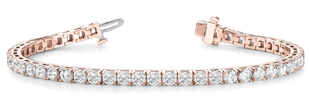 Rose Gold Lab Diamond In Line Prong Bracelet