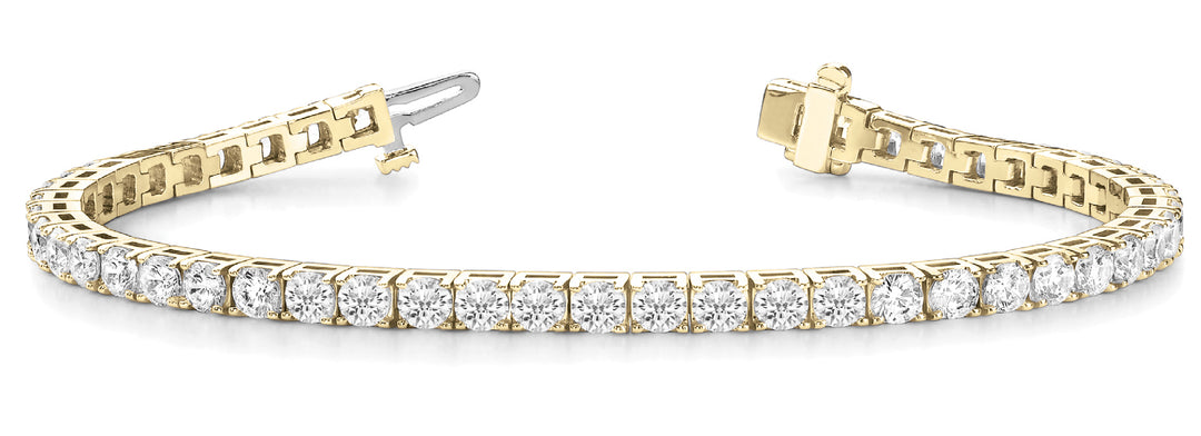 Yellow Gold Lab Diamond In Line Prong Bracelet